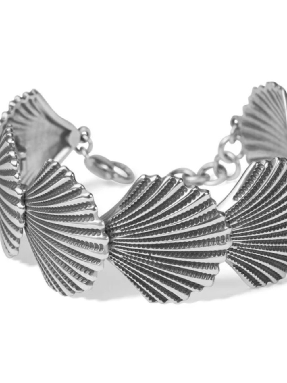 Brighton SILVER SHELLS NWT $108 Nautical Flexible Adj Silver Bracelet JF9540
